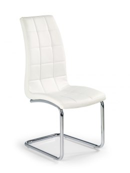 Halmar K147 krzesło białe ekoskóra płozy chrom
