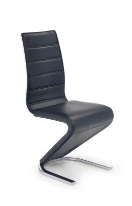 Halmar K194 krzesło do jadalni czarny, materiał: stal chromowana / eco skóra / sklejka lakierowana