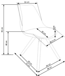 Halmar K201 krzesło popiel materiał: drewno lite / tworzywo ABS / eco skóra, kolor: drewno - buk, ABS - popielaty