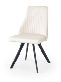 Halmar K206 krzesło do jadalni biało / czarny, materiał: stal malowana proszkowo / ekoskóra