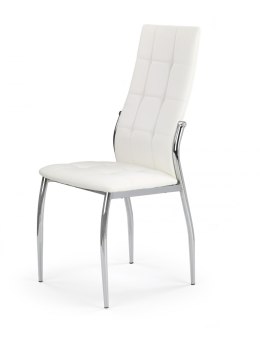 Halmar K209 krzesło biały ekoskóra stal chromowana