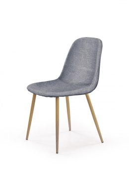 Halmar K220 krzesło tapicerka - popiel, nogi - dąb miodowy