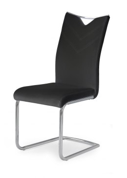 Halmar K224 krzesło czarny ekoskóra nogi płozy metal