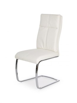 Halmar K231 krzesło na płozach biały ekoskóra/stal chromowana