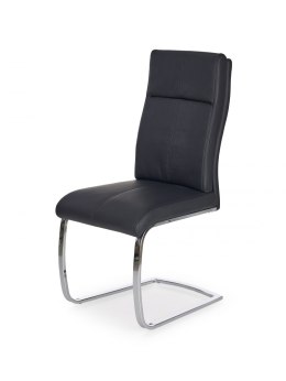 Halmar K231 krzesło na płozach czarny ekoskóra/stal chromowana