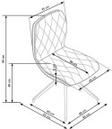 Halmar K237 krzesło beżowe/czarne ekoskóra+metal