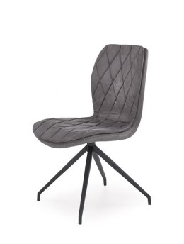 Halmar K237 krzesło do jadalni popielate, materiał: stal malowana proszkowo / ekoskóra