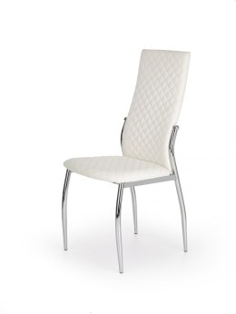 Halmar K238 krzesło białe ekoskóra / stal chromowana