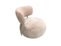 King Home Fotel LOW TEDDY PINK różowy podstawa stal lakierowana