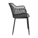 King Home King Home Krzesło BINN czarne - polipropylen, podstawa stalowa, ażurowe wykończenie