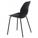 King Home Krzesło ARIA siedzisko tworzywo czarne podstawa metalowa