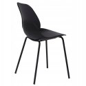 King Home Krzesło ARIA siedzisko tworzywo czarne podstawa metalowa