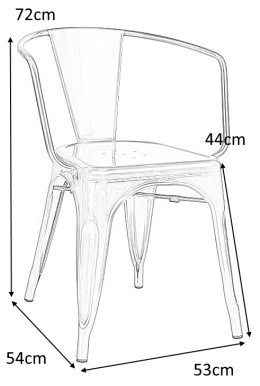King Home Krzesło TOWER ARM ( Paris ) metalowe kolor metal z podłokietnikami można sztaplować