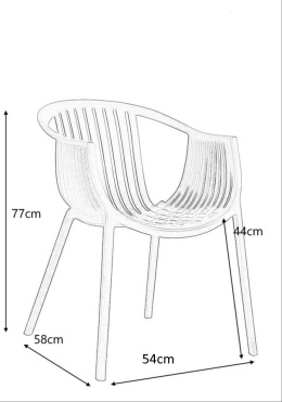MODESTO wygodne krzesło SOHO czarne mat - polipropylen można sztaplować