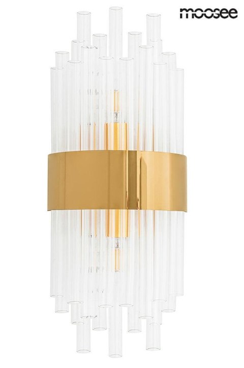 LAMPA ŚCIENNA KINKIET PORTOFINO stal nierdzewna ZŁOTA klosze SZKŁO TRANSPARENTNY Moosee MOOSEE LAMPA ŚCIENNA KINKIET PORTOFINO stal nierdzewna ZŁOTA klosze SZKŁO TRANSPARENTNY Moosee MOOSEE