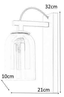 Moosee MOOSEE Kinkiet lampa ścienna RADON czarna stal klosze szkło dymiony