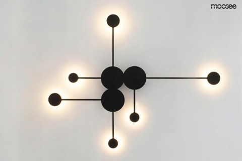 LAMPA ŚCIENNA KINKIET LED SHADOW MULTI CZARNY mat metalowa światło odbija się od ściany tworząc efekt cienia Moosee MOOSEE LAMPA ŚCIENNA KINKIET LED SHADOW MULTI CZARNY mat metalowa światło odbija się od ściany tworząc efekt cienia Moosee MOOSEE