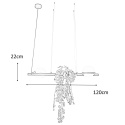 Moosee MOOSEE lampa wisząca LED PLANT czarna metal klosze szkło biały z donicą sztuczne rośliny w zestawie