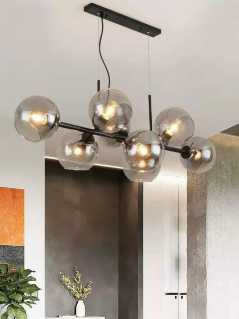 LAMPA wisząca SUFITOWA ROMEO BLACK stal CZARNA klosze SZKŁO DYMIONE 8xE14 Moosee MOOSEE LAMPA wisząca SUFITOWA ROMEO BLACK stal CZARNA klosze SZKŁO DYMIONE 8xE14 Moosee MOOSEE