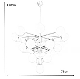 Moosee MOOSEE lampa wisząca SOLEI złota metal klosze szkło mleczny 18xG9