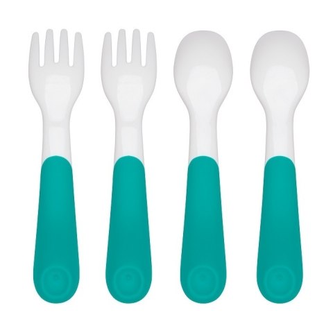 OXO OXO Sztućce Plastikowe 12m+ Teal 4 szt OXO OXO Sztućce Plastikowe 12m+ Teal 4 szt