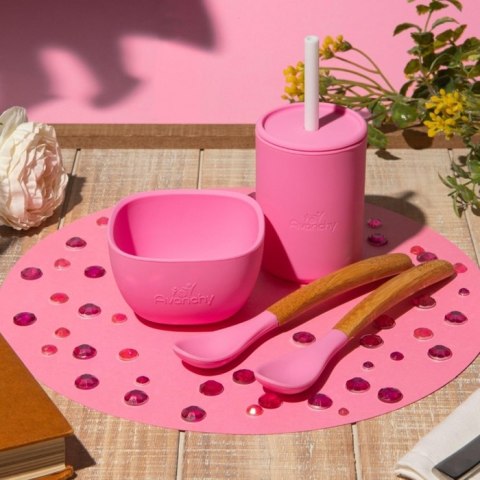 Avanchy Avanchy La Petite Silikonowy Zestaw Obiadowy dla Dziecka Magenta Avanchy Avanchy La Petite Silikonowy Zestaw Obiadowy dla Dziecka Magenta