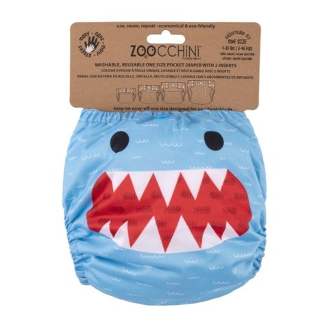 Zoocchini Zoocchini Pieluszka wielorazowa AIO z 2 wkładami Rekin Zoocchini Zoocchini Pieluszka wielorazowa AIO z 2 wkładami Rekin