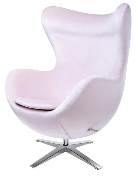 King Home Fotel EGG SZEROKI VELVET jasny róż.30 - welur podstawa stal polerowana obrotowy z funkcją bujania King Home Fotel EGG SZEROKI VELVET jasny róż.30 - welur podstawa stal polerowana obrotowy z funkcją bujania