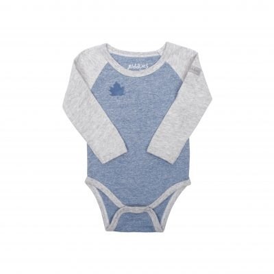 Juddlies Juddlies Organic Raglan Body Blue XS Juddlies Juddlies Organic Raglan Body Blue XS