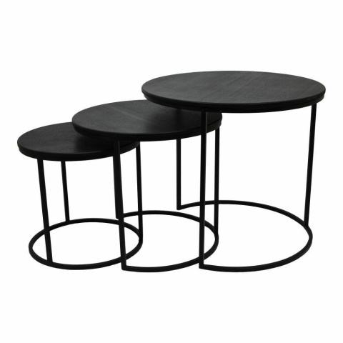 King Home Zestaw stolików COSTA TRIO czarne MDF stelaż metal lakierowany czarny King Home Zestaw stolików COSTA TRIO czarne MDF stelaż metal lakierowany czarny