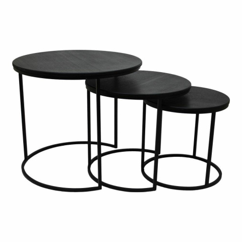 King Home Zestaw stolików COSTA TRIO czarne MDF stelaż metal lakierowany czarny King Home Zestaw stolików COSTA TRIO czarne MDF stelaż metal lakierowany czarny