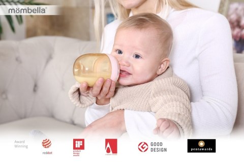 Mombella Mombella Butelka Antykolkowa dla Noworodka Roze PPSU 210ml Mombella Mombella Butelka Antykolkowa dla Noworodka Roze PPSU 210ml