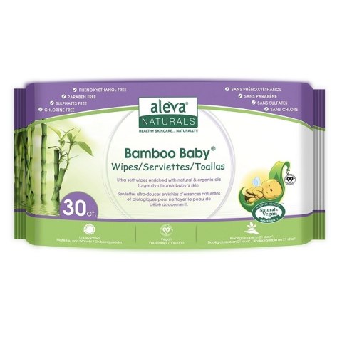 Aleva Naturals Aleva Bambusowe Chusteczki Travel 30 szt