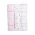 Lulujo Lulujo Kocyk Muślinowy Pink Floral 3 szt