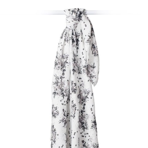 Lulujo Lulujo Modern Kocyk Bambusowy Black Floral Lulujo Lulujo Modern Kocyk Bambusowy Black Floral