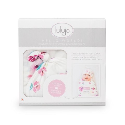 Lulujo Lulujo Zestaw Kocyk + Czapka Posies Lulujo Lulujo Zestaw Kocyk + Czapka Posies