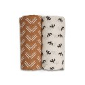 Lulujo Lulujo Boho Kocyk Muślinowy Black Birds/Mudcloth 2szt. Lulujo Lulujo Boho Kocyk Muślinowy Black Birds/Mudcloth 2szt.