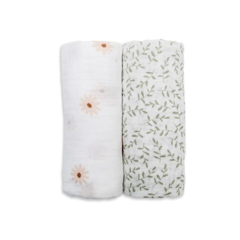 Lulujo Lulujo Boho Kocyk Muślinowy Daisies / Greenery 2szt. Lulujo Lulujo Boho Kocyk Muślinowy Daisies / Greenery 2szt.