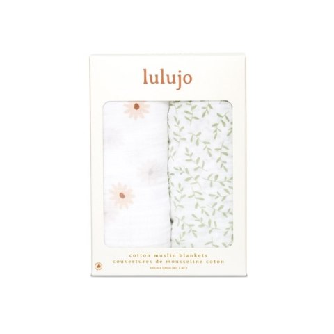 Lulujo Lulujo Boho Kocyk Muślinowy Daisies / Greenery 2szt. Lulujo Lulujo Boho Kocyk Muślinowy Daisies / Greenery 2szt.