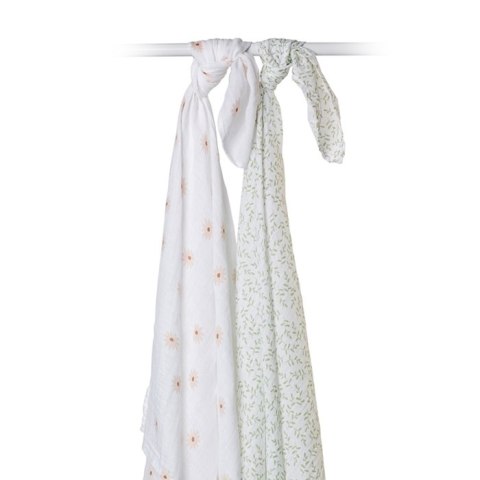 Lulujo Lulujo Boho Kocyk Muślinowy Daisies / Greenery 2szt. Lulujo Lulujo Boho Kocyk Muślinowy Daisies / Greenery 2szt.
