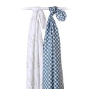Lulujo Lulujo Boho Kocyk Muślinowy Fish / Navy Gingham 2 szt. Lulujo Lulujo Boho Kocyk Muślinowy Fish / Navy Gingham 2 szt.