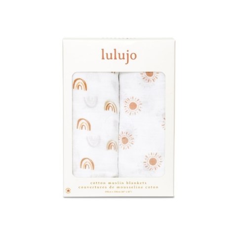 Lulujo Lulujo Boho Kocyk Muślinowy Rainbows/Suns 2szt. Lulujo Lulujo Boho Kocyk Muślinowy Rainbows/Suns 2szt.