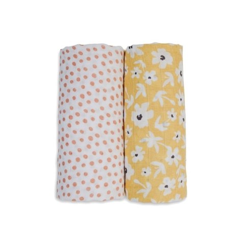 Lulujo Lulujo Boho Kocyk Muślinowy Yellow Wildflowers / Dots 2 szt. Lulujo Lulujo Boho Kocyk Muślinowy Yellow Wildflowers / Dots 2 szt.