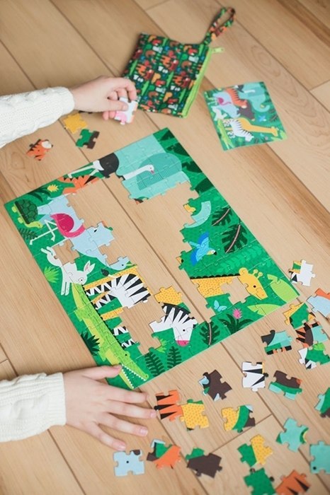 Petit Collage Petit Collage Puzzle Dwustronne w Torebce Petit Collage Petit Collage Puzzle Dwustronne w Torebce