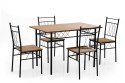 Halmar FAUST 2 zestaw stół + 4 krzesła dąb sonoma MDF laminowany, stelaż stal malowana proszkowo czarny 110x70 Halmar FAUST 2 zestaw stół + 4 krzesła dąb sonoma MDF laminowany, stelaż stal malowana proszkowo czarny 110x70