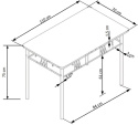 Halmar FAUST 2 zestaw stół + 4 krzesła dąb sonoma MDF laminowany, stelaż stal malowana proszkowo czarny 110x70 Halmar FAUST 2 zestaw stół + 4 krzesła dąb sonoma MDF laminowany, stelaż stal malowana proszkowo czarny 110x70