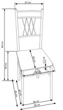 Halmar FAUST 2 zestaw stół + 4 krzesła dąb sonoma MDF laminowany, stelaż stal malowana proszkowo czarny 110x70