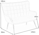 Halmar sofa tapicerowana CASTEL XL tkanina popielaty / nogi czarny stal malowana proszkowo