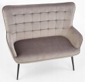 Halmar sofa tapicerowana CASTEL XL tkanina popielaty / nogi czarny stal malowana proszkowo