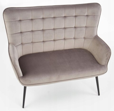Halmar sofa tapicerowana CASTEL XL tkanina popielaty / nogi czarny stal malowana proszkowo Halmar sofa tapicerowana CASTEL XL tkanina popielaty / nogi czarny stal malowana proszkowo